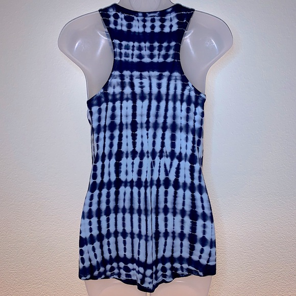 Michael Kors Prussian Blue Cotton Chambray Tie Dye Racerback Tank Top - Sz. M - Picture 5 of 5